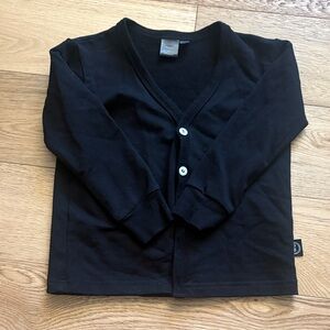 Children's Black V-Neck Button Cardigan - Classic Layering